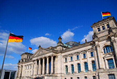 Bundestag blue sky flag