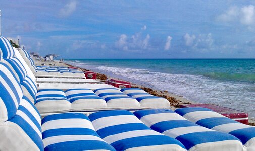 Blue florida sandy beach photo