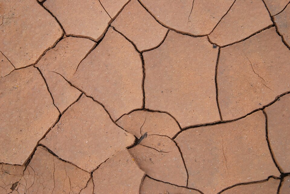 Mud drought cracked earth