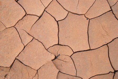 Mud drought cracked earth