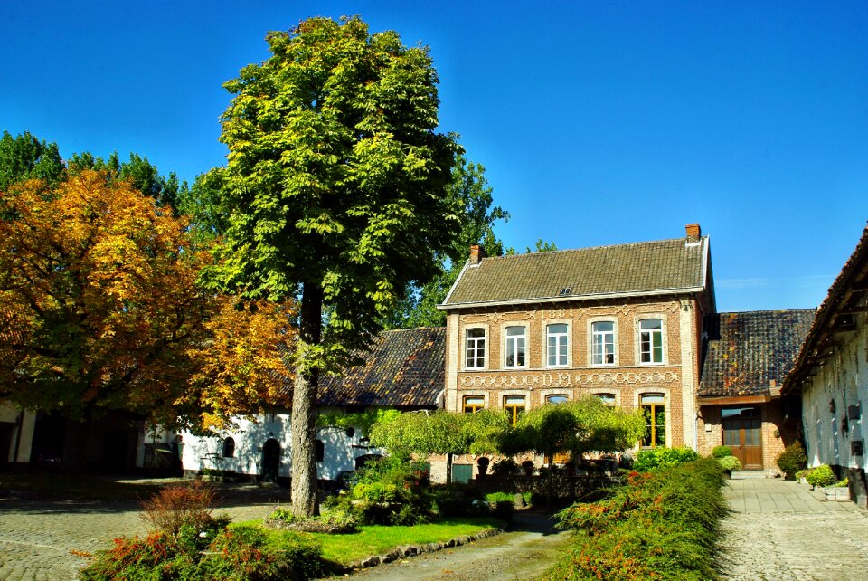 Farmyard flemish old building stones