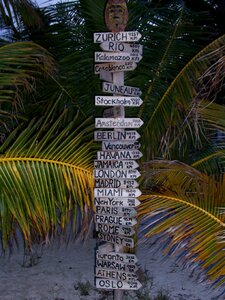 Crossroads island road sign