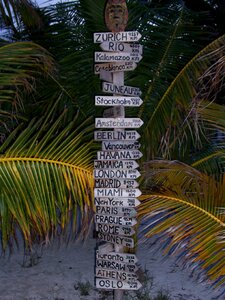 Crossroads island road sign photo