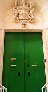 Door green carved stone