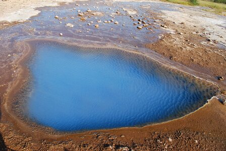 Blue water hot spring