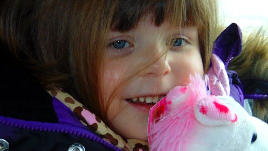 Smiling blue eyes child photo