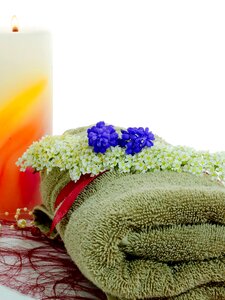 Plant candle towel photo