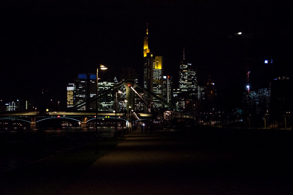 Frankfurt am main germany skyline lights