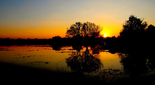 Sunset lake photo