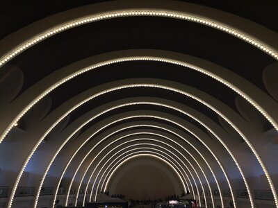 Shanghai exhibition center auditorium curved dome