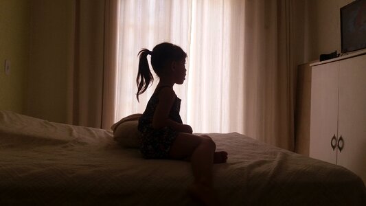 Child silhouette girl