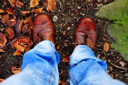 Leather leather shoe blue photo