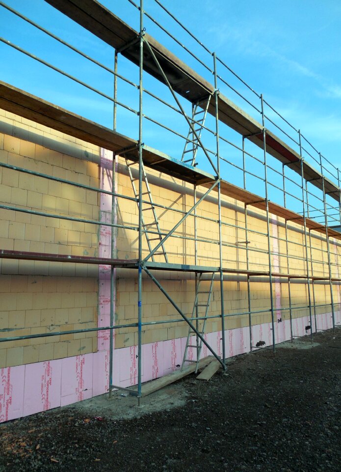 Construction work build scaffold