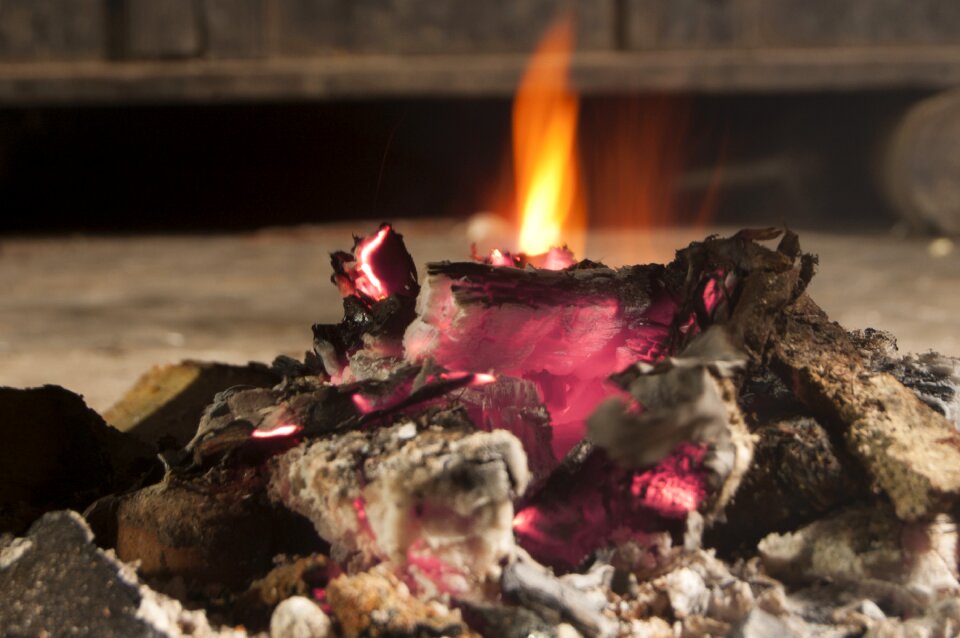 Orange fire wood-fired