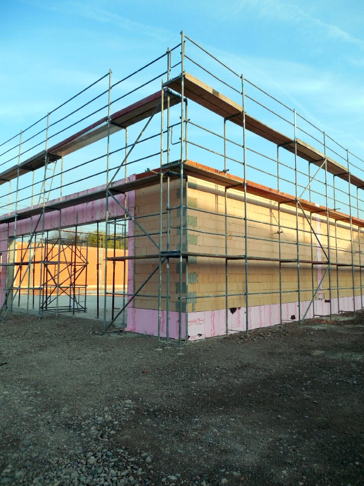 Construction work build scaffold