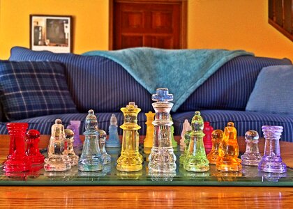 Play chess pieces chess board photo