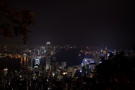 Hong kong skyline harbor