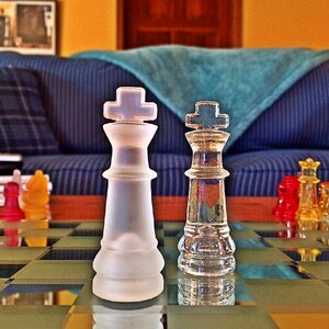 Play chess pieces chess board photo