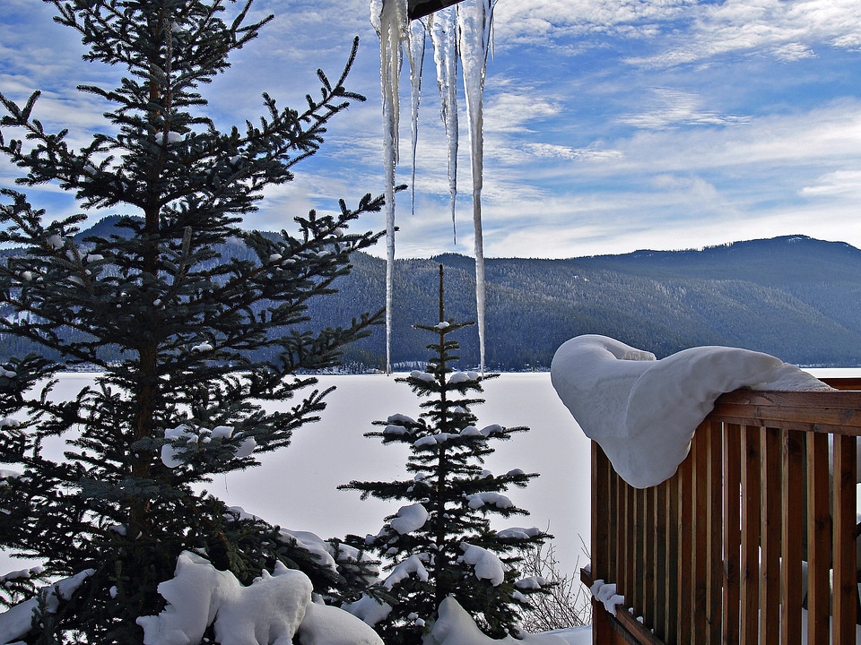 Icicles cold snow photo