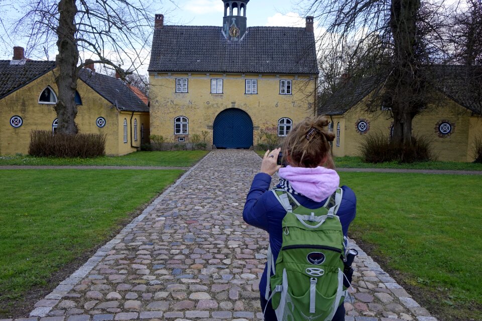 Tourist woman winter