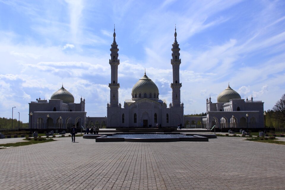 White mosque bulgarians sky