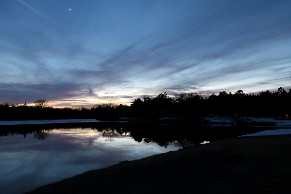 Reflection sunset sky evening