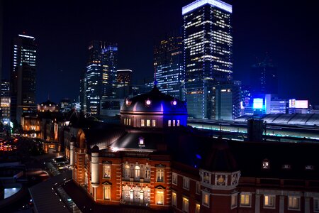 Tokyo station night view illumination