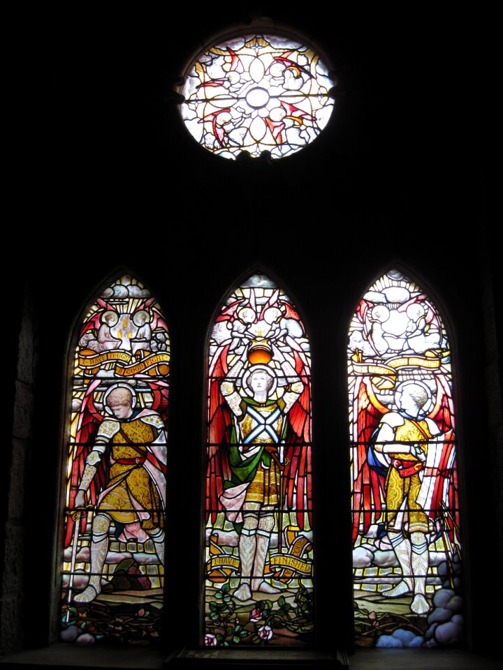Stained glass window church spiritual