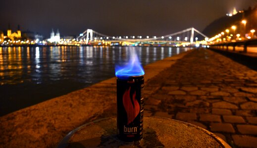 At night fire lights