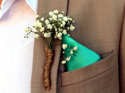Lapel suit jacket floral decoration