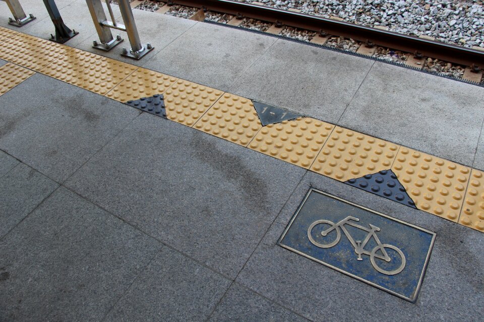 Train station platform bike