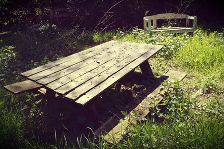 Wooden bench bench garden furniture photo