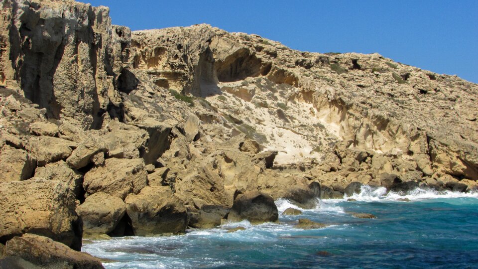 Rock sea coastline photo