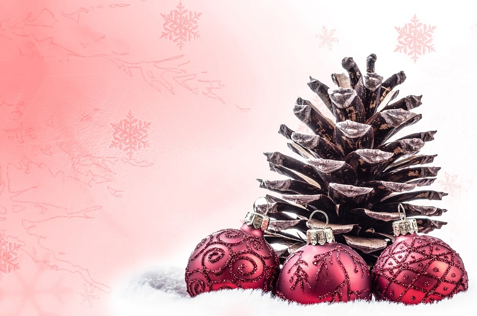 Christmas bauble christmas card white