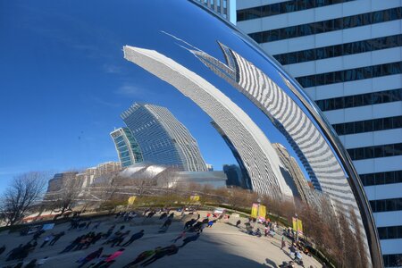 City architecture reflection photo