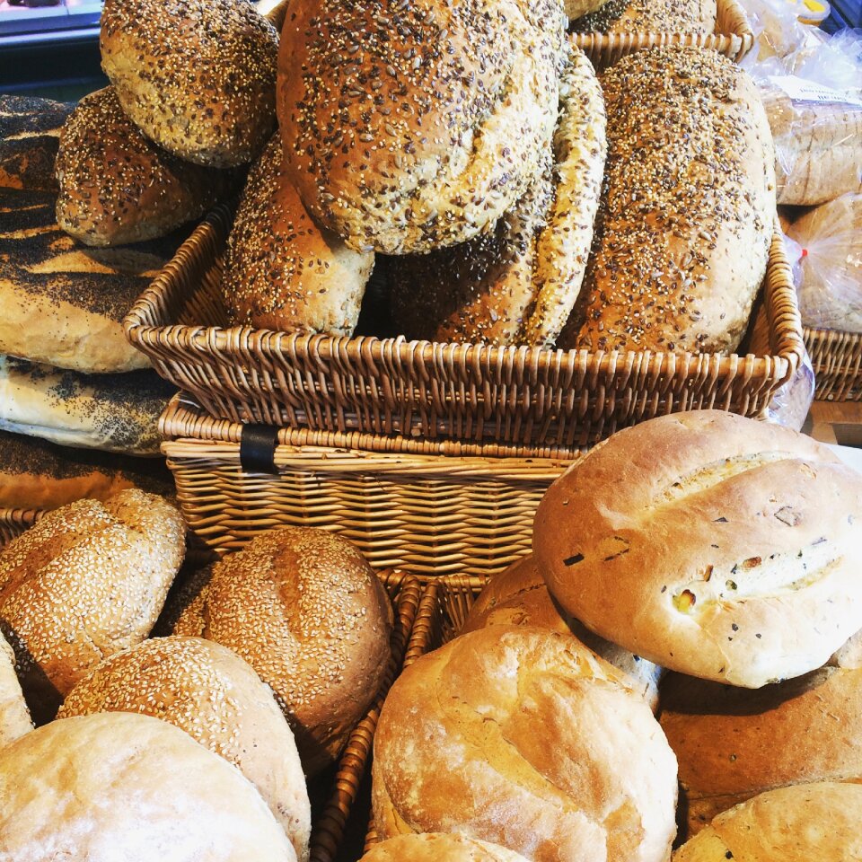 Bread fruits and vegetables grocery photo