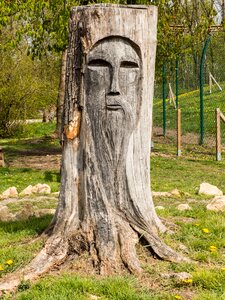 Face wood sculpture