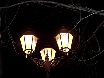 Night street lamp lighting photo