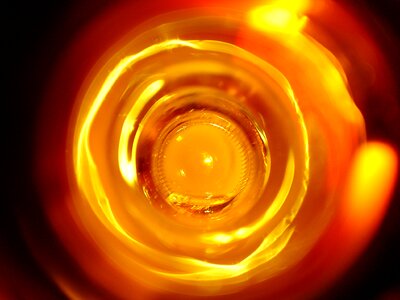 Fire abstract glass bottle photo