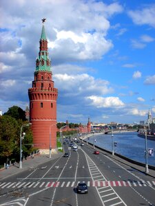 Kremlevskaya embankment the moscow river summer