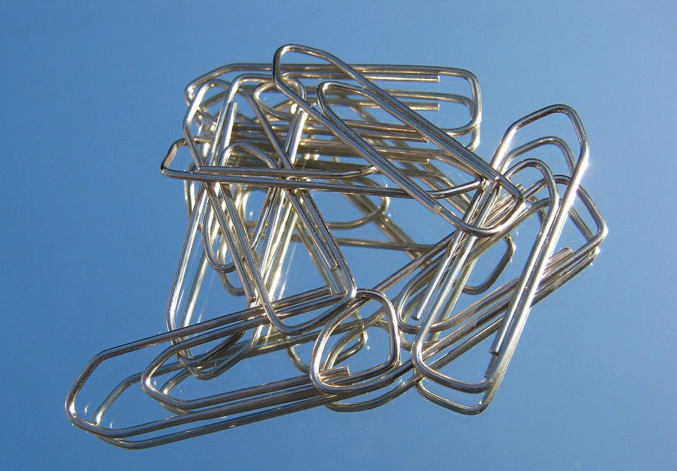 Paper clips several metal