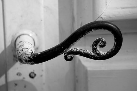Iron door handle metal photo
