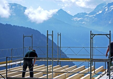 Scaffold alpine high alps