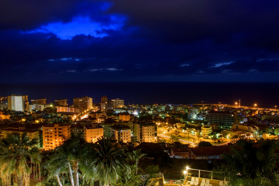 Night photograph puerto de la cruz lights