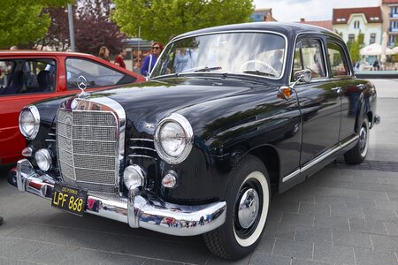 Chrome retro black car