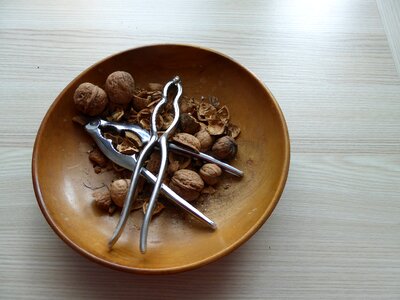 Nutcracker cracked fruit bowl photo