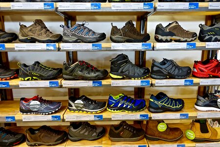 Boots shelf shopping