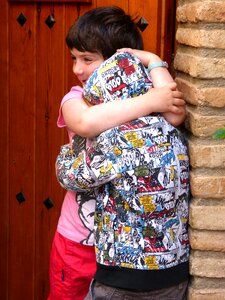 Hug fraternal love children
