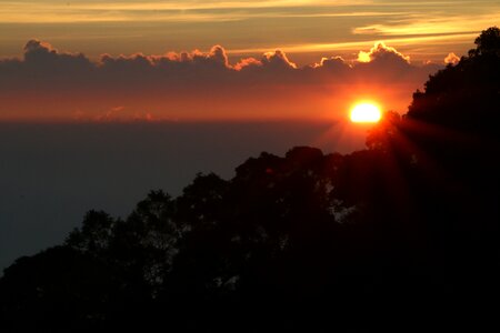 Thailand black mountain black sunrise photo
