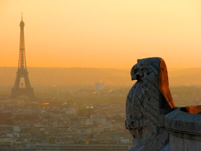 Sunset panorama of the city view